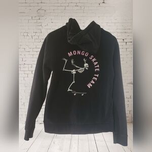 Chomp Black Skeleton Hoodie Sz S Y2K Streetwear Skater Graphic Pullover Unisex